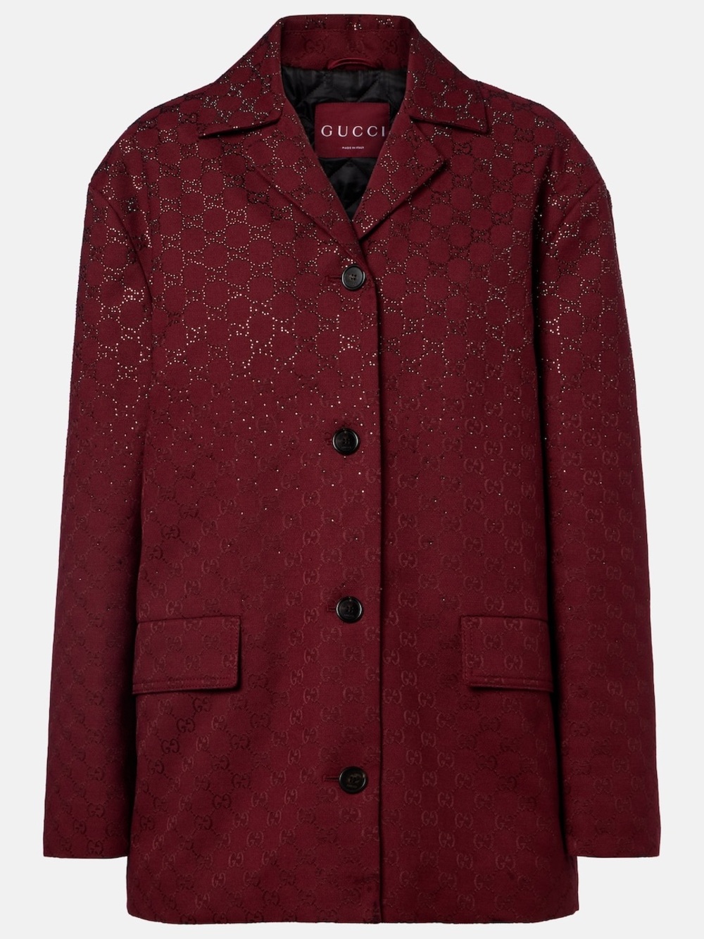 Gucci Women's Burgundy Monogram Blazer Jacket